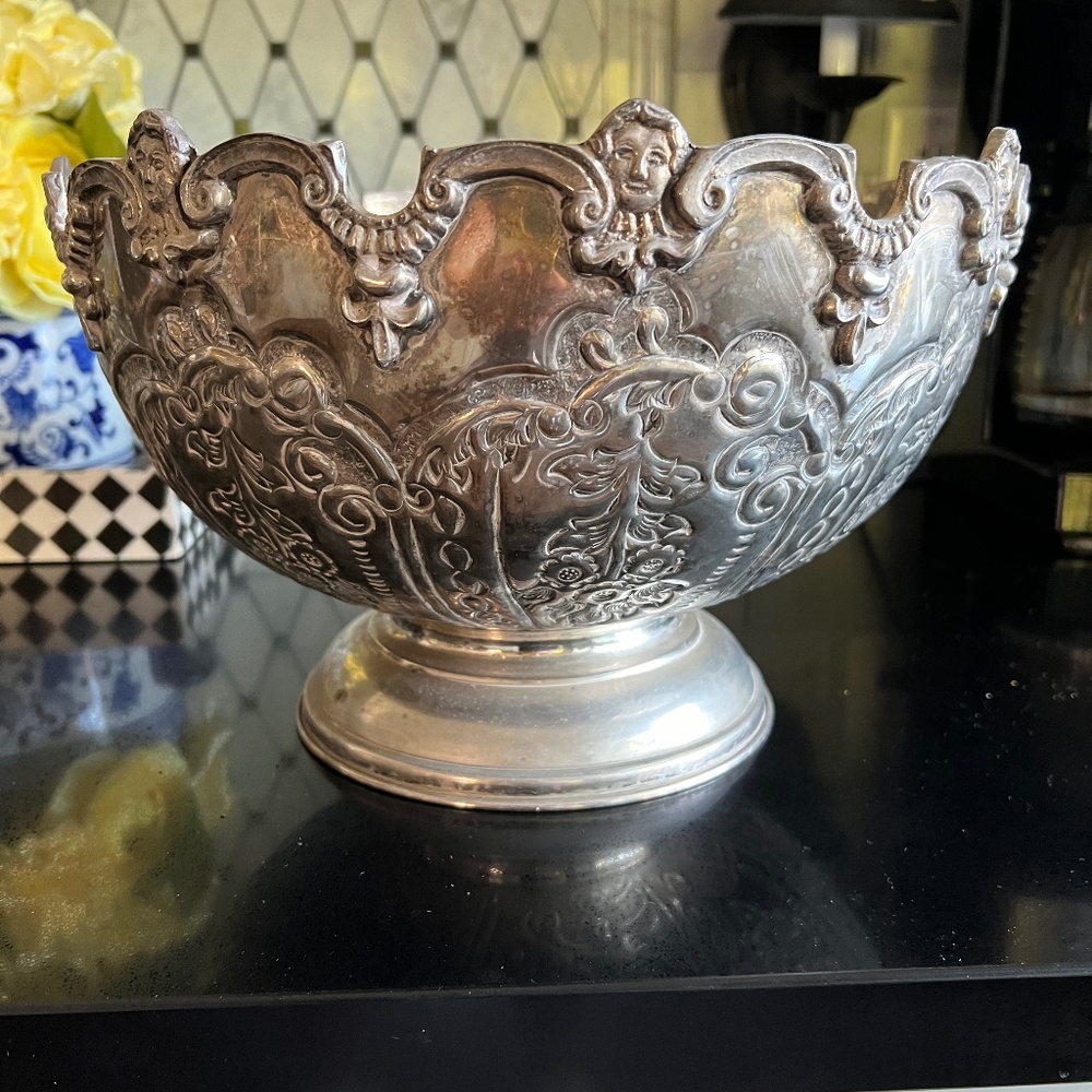 Large Silver plate Bowl/ Planter